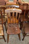 TWO VICTORIAN ELM SEATED KITCHEN CHAIRS