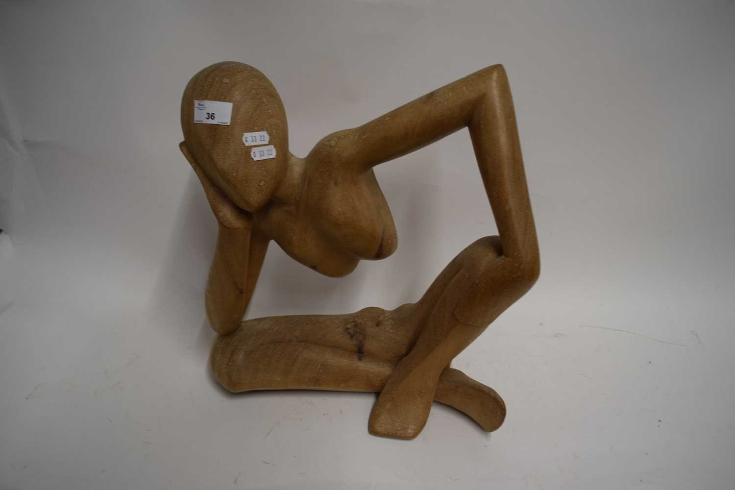 CONTEMPORARY CARVED WOODEN STATUE