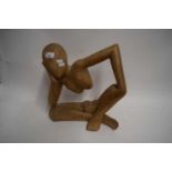 CONTEMPORARY CARVED WOODEN STATUE