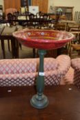 SMALL PEDESTAL TABLE WITH PAPIER MACHE TOP