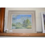 MICHAEL JEAVON, 'CORNCRAKE', WATERCOLOUR, TOGETHER WITH FAIRHURST, 'WIND PUMP, HOW HILL, NORFOLK