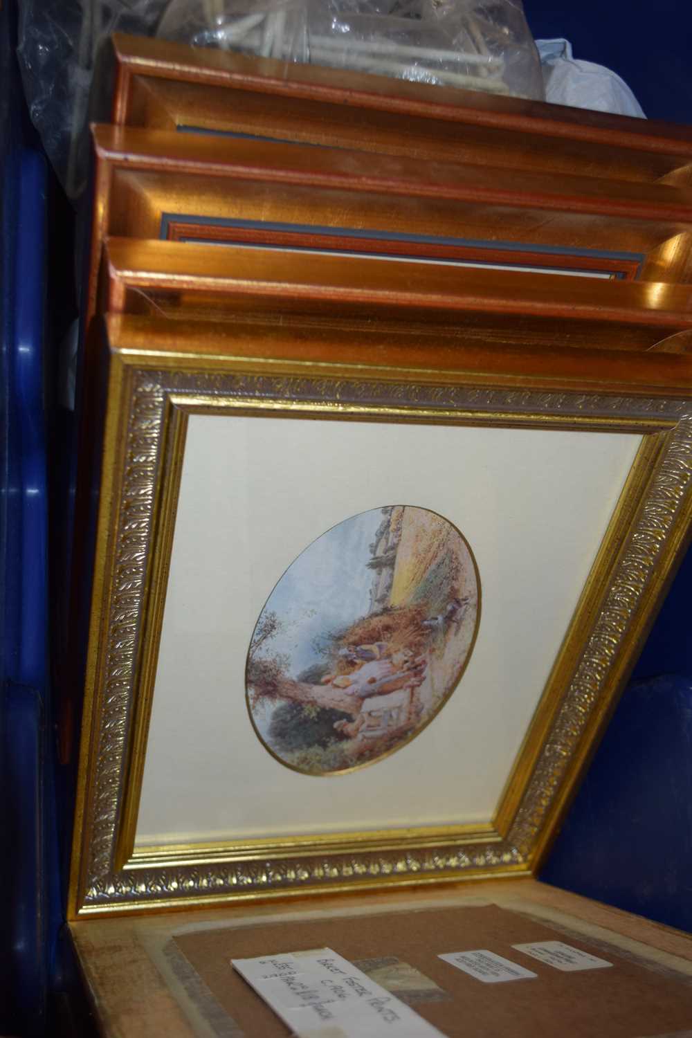 BOX OF VARIOUS FRAMED COLOURED EDWARDIAN PRINTS TO INCLUDE BIRKETT FOSTER - Image 2 of 2