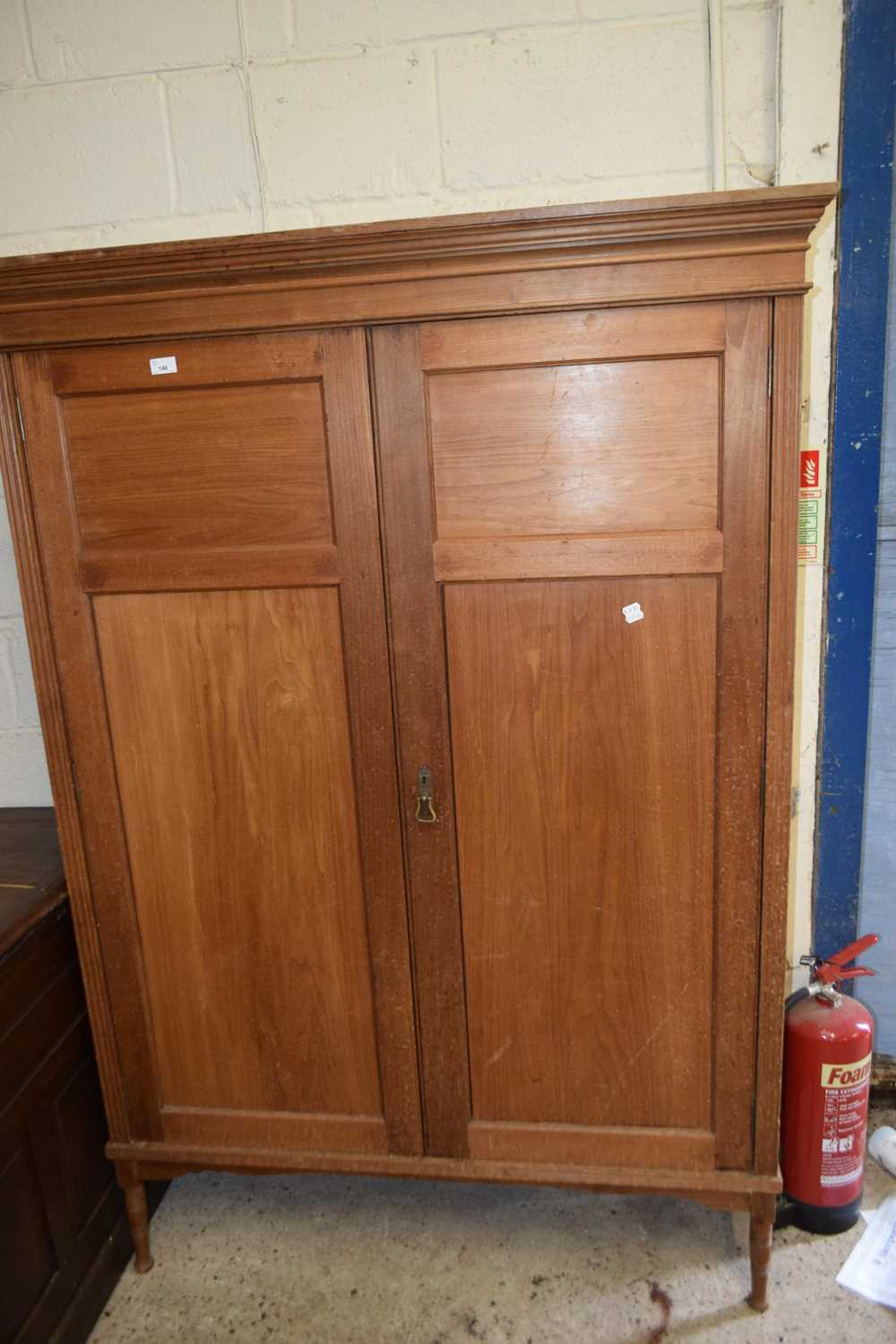 LATE VICTORIAN AMERICAN WALNUT TWO-DOOR CUPBOARD, 122CM WIDE