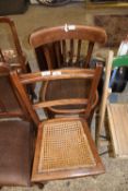 BENTWOOD SIDE CHAIR AND A FURTHER CANE SEATED CHAIR