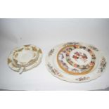 VARIOUS DECORATED PLATES, BOWLS ETC TO INCLUDE GRINDLEY