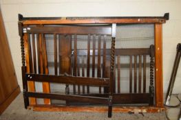 OAK BARLEY TWIST BED FRAME WITH CENTRAL SPRUNG BASE, 122CM WIDE