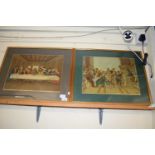 TWO COLOURED PRINTS 'THE LORDS SUPPER' AND 'THE MARRIAGE FEAST', F/G