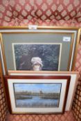 JASMINE SQUIRES, HOW HILL MILL, PASTEL, TOGETHER WITH TWO FRAMED PRINTS (3)