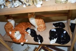 COLLECTION OF VARIOUS CAT ORNAMENTS TO INCLUDE 'JUST CATS', STAFFORDSHIRE