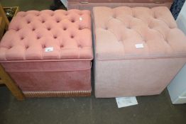 TWO UPHOLSTERED OTTOMANS