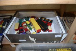 BOX OF MIXED TOY VEHICLES TO INCLUDE EDDIE STOBART LORRY