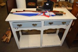 PAINTED TWO DRAWER SIDE TABLE, 121CM WIDE