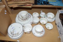 QUANTITY OF ALFRED MEAKIN 'WINDFALL' TEA WARES TOGETHER WITH A QUANTITY OF PARAGON TEA WARES