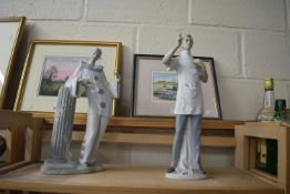 MIXED LOT - LLADRO FIGURE OF A MAN PLUS A FURTHER FIGURE OF A CLOWN (2)