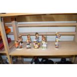 TEN MIXED HUMMEL FIGURES