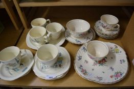 MIXED LOT - QUANTITY OF MIDWINTER RIVIERA PATTERN TEA WARES TOGETHER WITH A QUANTITY OF 'OLDE