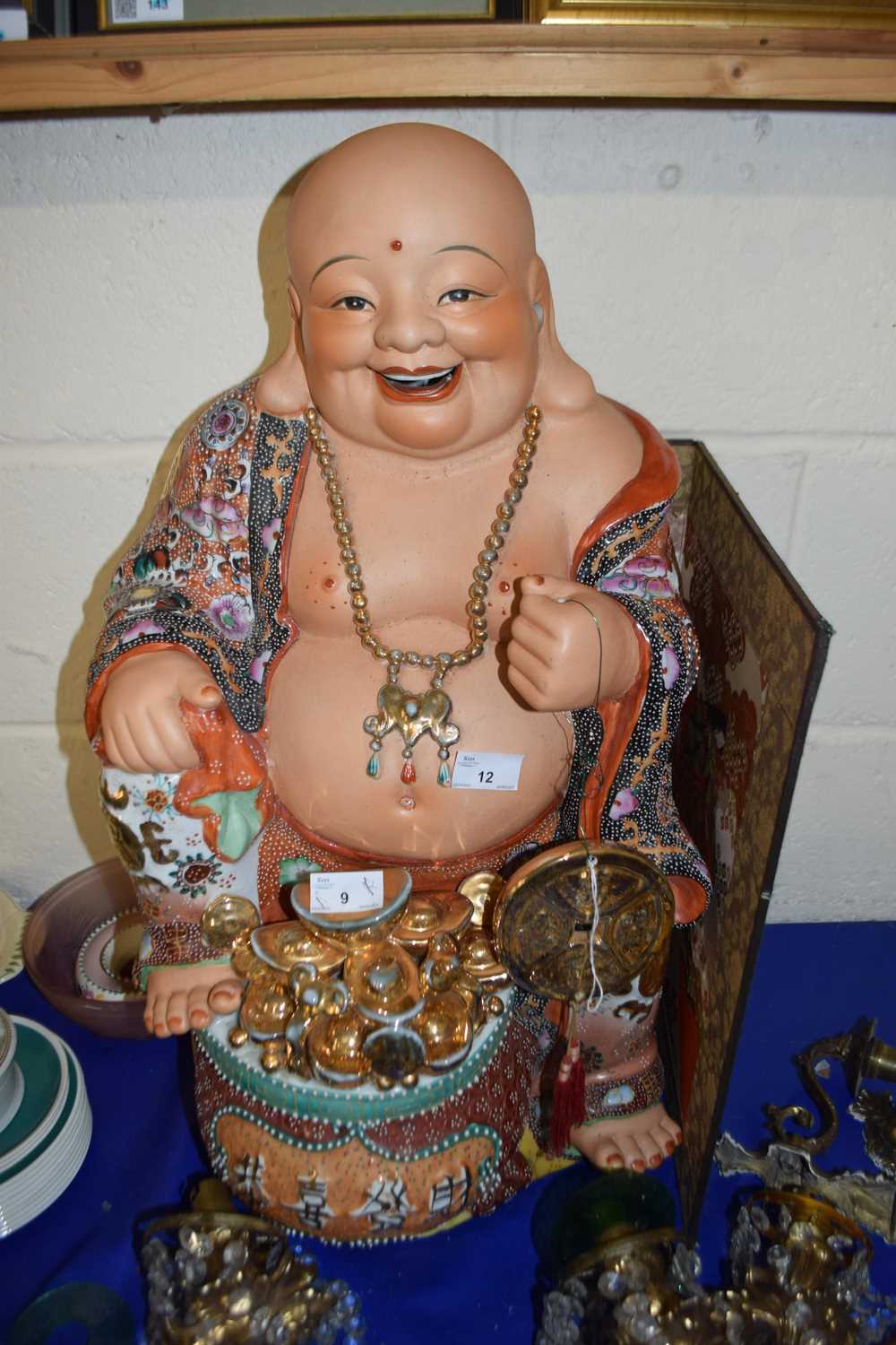 LARGE CERAMIC CHINESE BUDDHA 20TH CENTURY MANUFACTURE