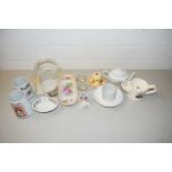 MIXED LOT: VARIOUS ASSORTED CHINA AND GLASSWARES TO INCLUDE GEORGE VI CORONATION BOWL, SHAVING