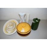 MIXED LOT, VARIOUS MEAT PLATES, KITCHEN WARES AND OTHER CERAMICS