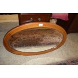 EDWARDIAN OVAL BEVELLED WALL MIRROR