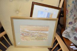 ANDREW DIBBEN COLOURED PRINT CLEY NEXT THE SEA TOGETHER WITH JOHN HORNER STUDY OF A VILLAGE SCENE (
