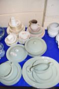 LARGE MIXED LOT ASSORTED TABLEWARES TO INCLUDE COLCLOUGH SPODE POOLE AND OTHER ITEMS