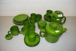 QUANTITY OF GREEN GLAZED COFFEE AND TEA WARES