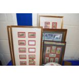MIXED LOT 5 VARIOUS FRAMES OF CIGARETTE CARDS TO INCLUDE WILLS