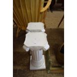 PAIR OF WHITE CERAMIC PLANT STANDS