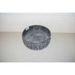 A SHALLOW CIRCULAR LEAD BOWL DECORATED WITH A CONTINUOUS BAND OF CLASSICAL FIGURES 22 CM DIAMETER