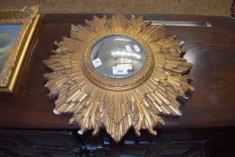 EARLY 20TH CENTURY CONVEX WALL MIRROR IN STARBURST FRAME