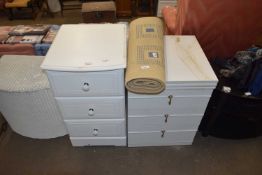 TWO WHITE FINISH BEDSIDE CABINETS