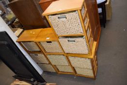 FOUR SMALL SIDE CABINETS WITH SEAGRASS DRAWERS