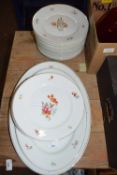 QUANTITY OF MODERN SWISS FLORAL DECORATED DINNER WARES
