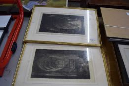 PAIR OF BLACK AND WHITE ENGRAVINGS, ST PAULS CATHEDRAL AND WESTMINSTER ABBEY, F/G