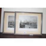 J M W TURNER, 2 ENGRAVINGS ORFORD AND ALDBURGH SUFFOLK, FRAMED AND GLAZED