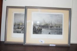 J M W TURNER, 2 ENGRAVINGS ORFORD AND ALDBURGH SUFFOLK, FRAMED AND GLAZED