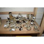 COLLECTION VARIOUS MODERN CLAY POTTERY ANIMAL ORNAMENTS AND FIGURES