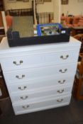 WHITE FIVE DRAWER BEDROOM CHEST