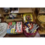 MIXED LOT ASSORTED LEGO, VARIOUS HOME MADE PLY WOOD DOLLS HOUSE FURNITURE, PLASTIC TOY SOLDIERS