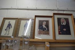 A PAIR OF VANITY FAIR PRINTS, 2 FURTHER PRINTS, THE RIGHT HONORABLE LORD DENNING AND THE RIGHT