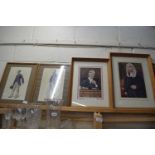 A PAIR OF VANITY FAIR PRINTS, 2 FURTHER PRINTS, THE RIGHT HONORABLE LORD DENNING AND THE RIGHT