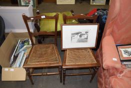 2 CANE SEATED BEDROOM CHAIRS