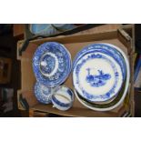 BOX OF VARIOUS CERAMICS TO INCLUDE ROYAL DOULTON NORFOLK PATTERN PLATES