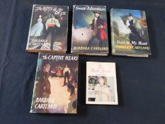 BARBARA CARTLAND: 5 titles: all signed and inscribed to her secretary Eileen Savery: THE CAPTIVE