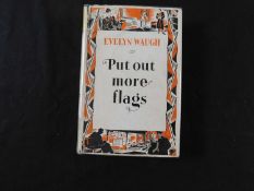 EVELYN WAUGH: PUT OUT MORE FLAGS, London, Chapman & Hall, 1942, 1st edition, inscription on title