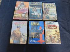 W E JOHNS: 6 titles: BIGGLES AND THE MISSING MILLIONAIRE, Leicester, Brockhampton Press, 1961, 1st