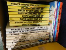 Box: WHIZZER and CHIPS annuals + assorted BEANO and DANDY