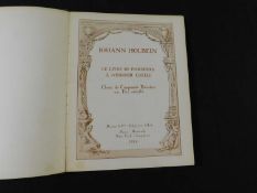 IOHANN HOLBEIN LE LIVRE DE PORTRAITS A WINDSOR CASTLE, Paris, Braun & Cie, 1924, 1st edition, 4to,
