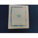 EMBROIDERY: circa 1900 volume of 10 handmade embroidery samples, label attached to first sample,